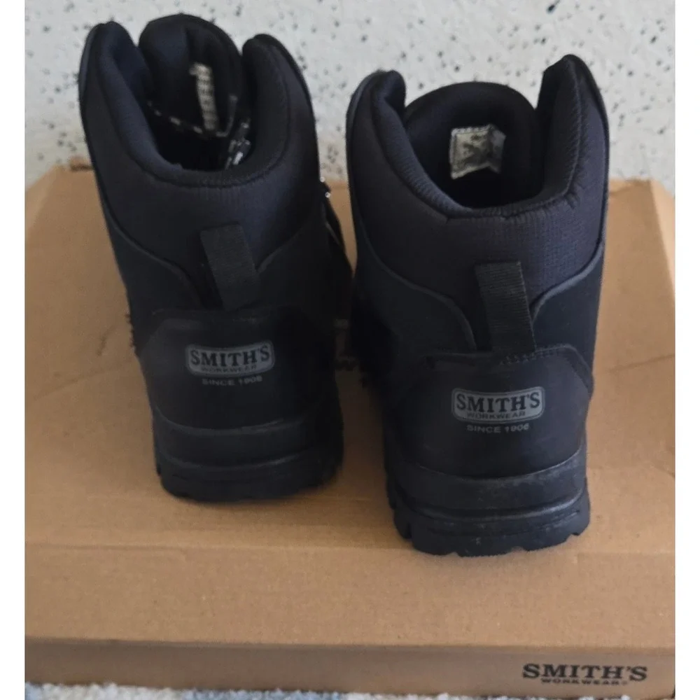 Smiths Workwear Mens Black High Top Hiking Waterproof Boots‎ Size 9.5